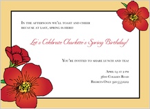 Birthday Party Invitation - nasturtium