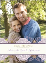 Save the Date Card with photo - lacy bouquets Save the Date Card with photo - lacy bouquets