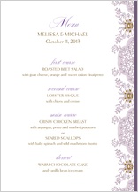 Menu - lacy bouquets