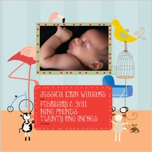 Birth Announcement with photo - stroller