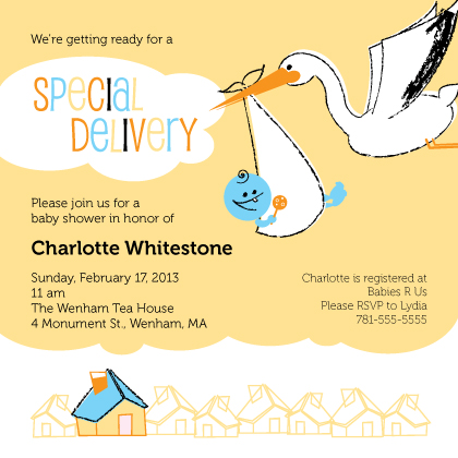 Baby Shower Invitation - Special Delivery