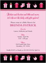 Baby Shower Invitation - baby monostripe