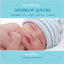 Birth Announcement with photo - elegant arrival