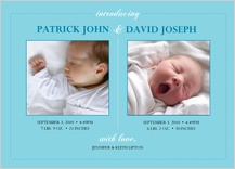 Multiples Birth Announcement with photo - elegant arrival