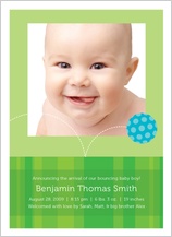 Birth Announcement with photo - baby ball