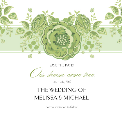 Save the Date Card - Roses and Ribbon