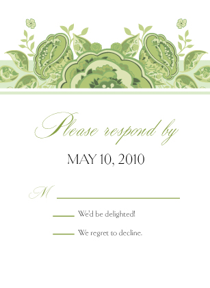 Response Card - Roses and Ribbon