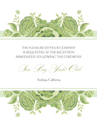 Reception Card - Roses and Ribbon