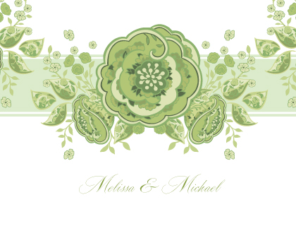 Wedding Thank You Card - Roses and Ribbon