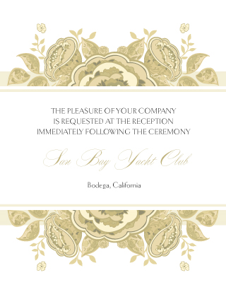Reception Card - Roses and Ribbon