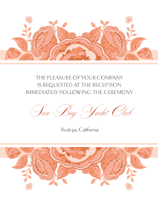 Reception Card - Roses and Ribbon