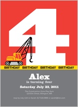 Birthday Party Invitation - crane construction birthday Birthday Party Invitation - crane construction birthday