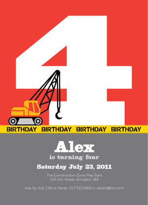 Construction Birthday Party on Birthday Party Invitations  Cards   Birthday Party Announcements