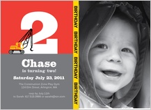 Birthday Party Invitation with photo - crane construction birthday Birthday Party Invitation with photo - crane construction birthday