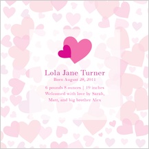 Birth Announcement - heart shower