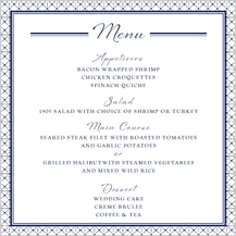 Menu - nautical inspired wedding Menu - nautical inspired wedding