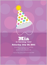 Birthday Party Invitation - party hat Birthday Party Invitation - party hat