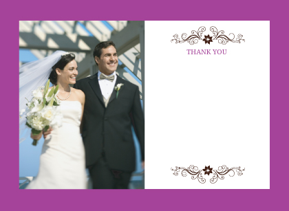 Wedding Thank You Card with photo - Posh Petals