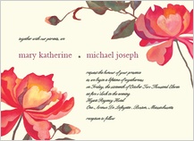 Wedding Invitation - peonies