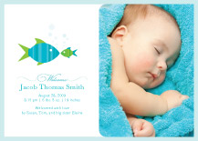 Birth Announcement with photo - fishies