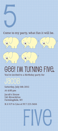 Birthday Party Invitation - Counting Card 5