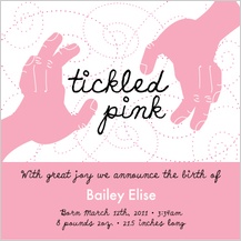 Birth Announcement - tickled pink