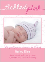 Birth Announcement with photo - tickled pink