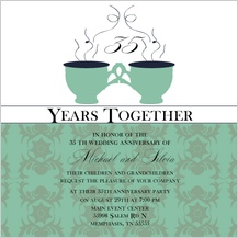 Anniversary Party Invitation - tea cup anniversary Anniversary Party Invitation - tea cup anniversary