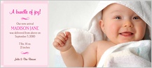 Birth Announcement with photo - flourish