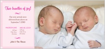 Multiples Birth Announcement with photo - flourish