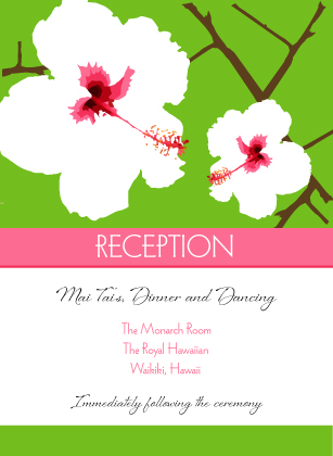 Reception Card - Modern Hibiscus