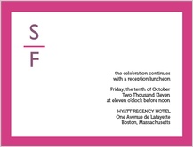 Reception Card - modern frame