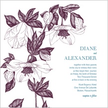 Wedding Invitation - vintage flowers