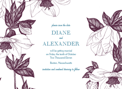 Save the Date Card - VINTAGE FLOWERS