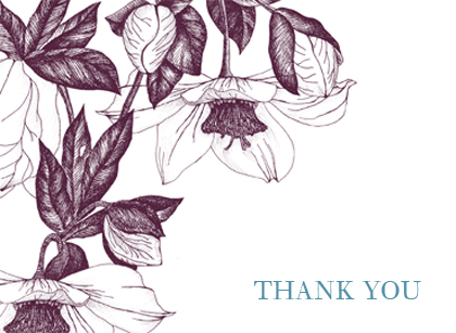 Wedding Thank You Card - VINTAGE FLOWERS
