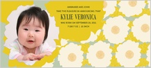 Birth Announcement with photo - gentle flowers