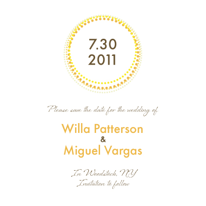 Save the Date Card - Golden Rings