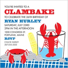 Birthday Party Invitation - clambake party Birthday Party Invitation - clambake party