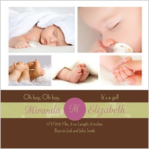 Birth Announcement with photo - oh boy it's a girl