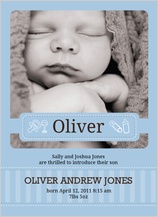 Birth Announcement with photo - calm baby