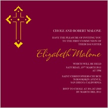 First Communion Invitation - vibrant cross