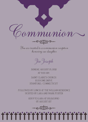 First Communion Invitation - Communion Crosses
