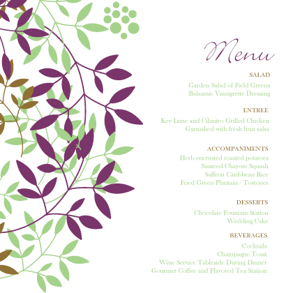 Menu - Leafy Cluster
