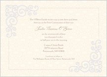 First Communion Invitation - religious scrolls