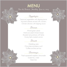 Menu - floral lines Menu - floral lines