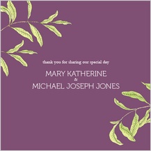 Wedding Thank You Card - fresh leaves