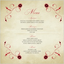 Menu - scarlet swirls Menu - scarlet swirls
