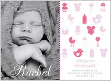 Birth Announcement with photo - sweet nothings