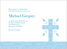 First Communion Invitation - patterned cross