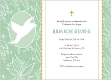 Confirmation Invitation - white dove in flight